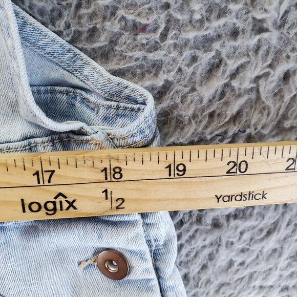 No Boundaries Overalls Womens XXL 19 Blue Distressed Denim Shorts Shortalls - Picture 7 of 12